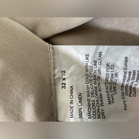 Cubavera Delave 100% Linen Pants Color Natural Linen Color 32 X 32 Casual Formal - Picture 2 of 4